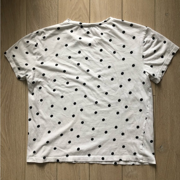 Pull & Bear Black & White Polka Dot T Shirt - Picture 3 of 11